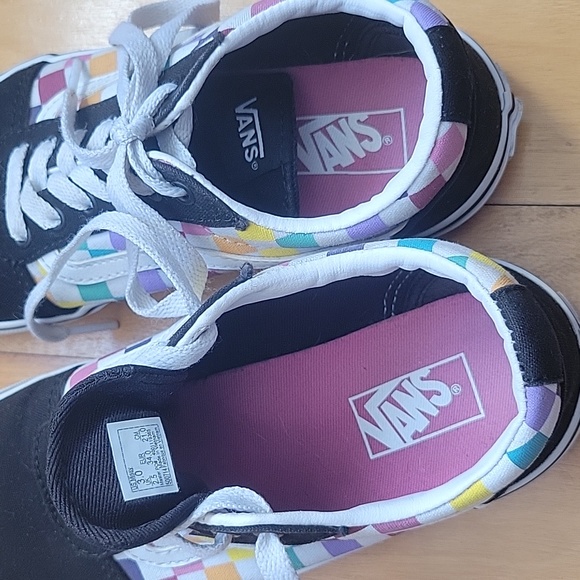 Vans Rainbow Checkered Lace Up Old Skool Skater Sneakers Shoes Sz 3 US ( 34 UK) - Picture 9 of 9